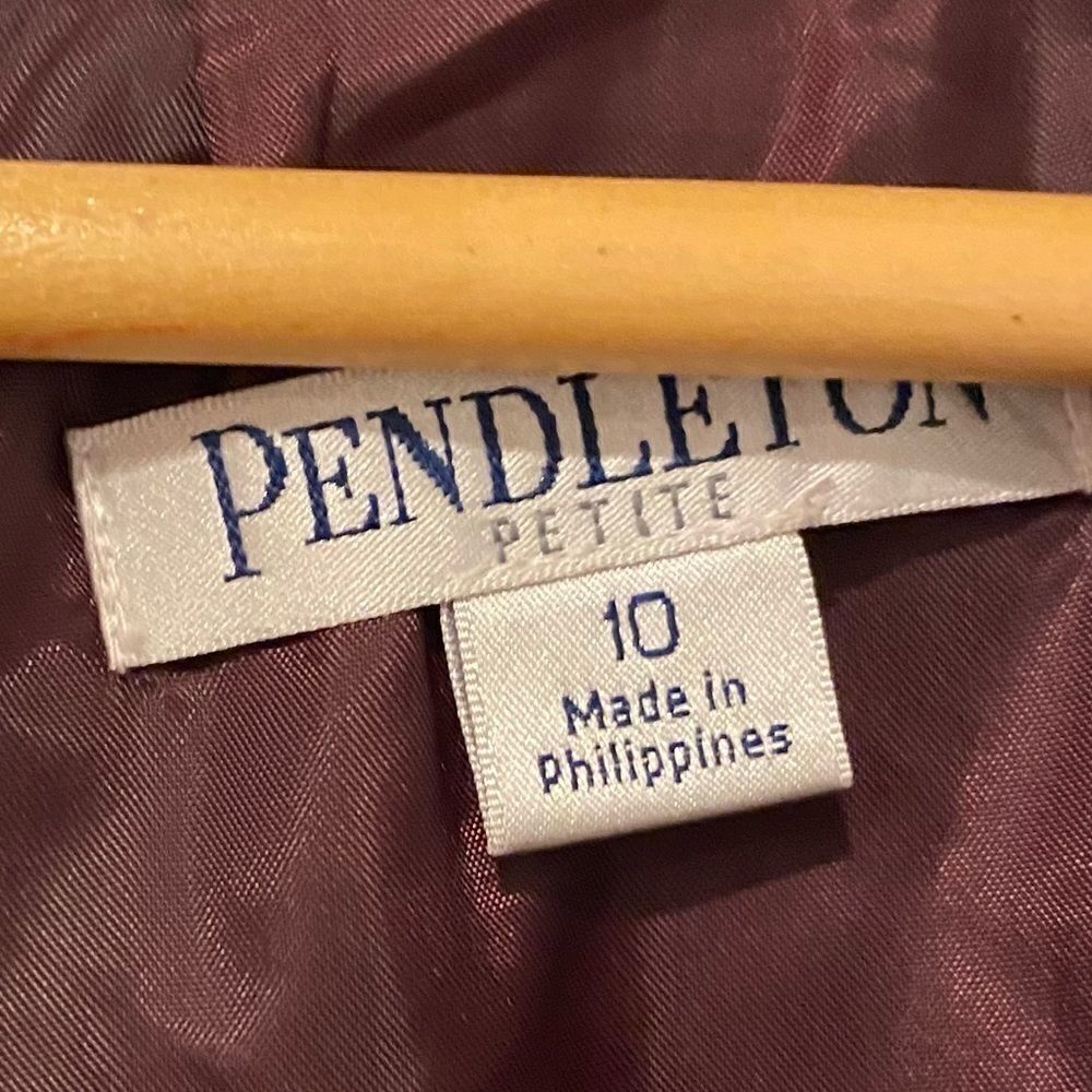 Pendleton Petite Purple Full Zip Back Casual Wool Blend Dress Size 10P - Picture 4 of 5